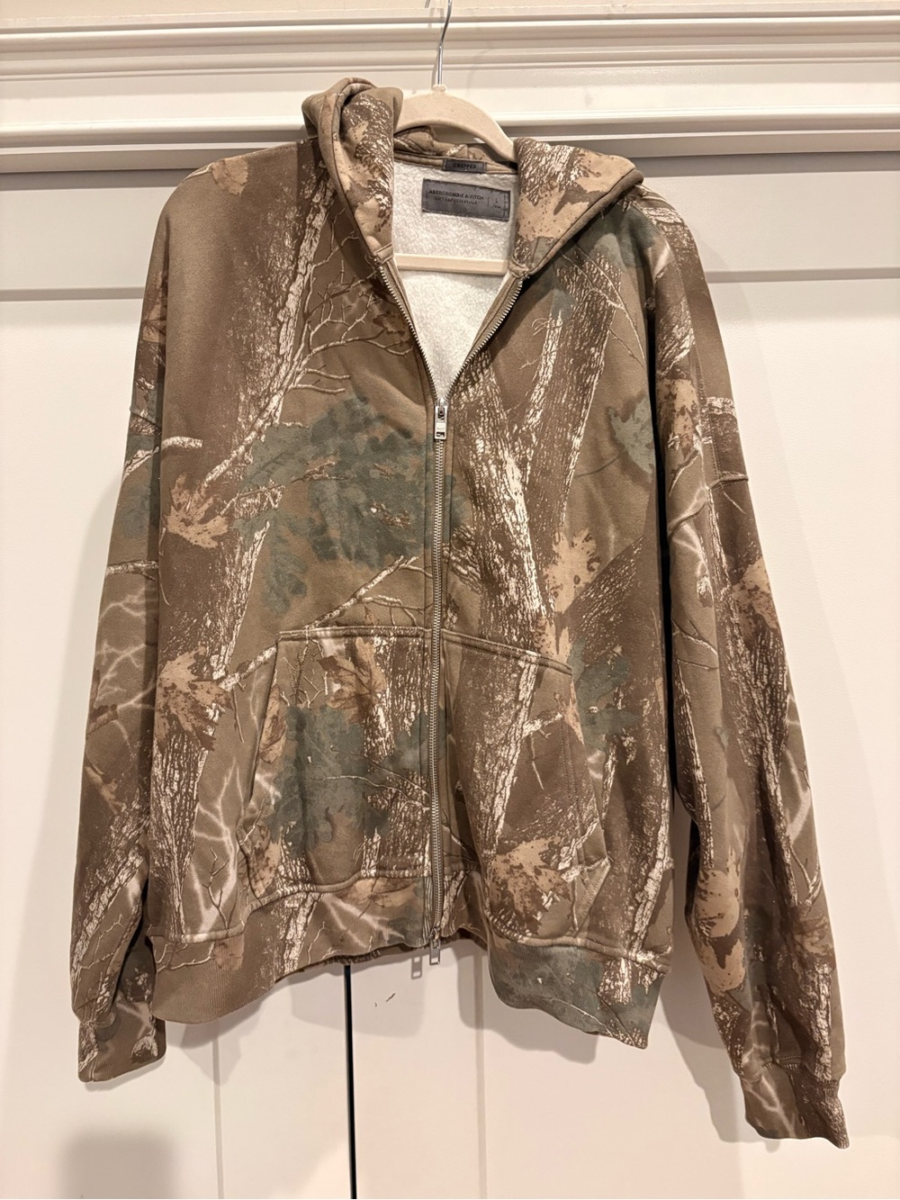 Abercrombie & Fitch Brown Camo Zip-Up Hoodie Jacket